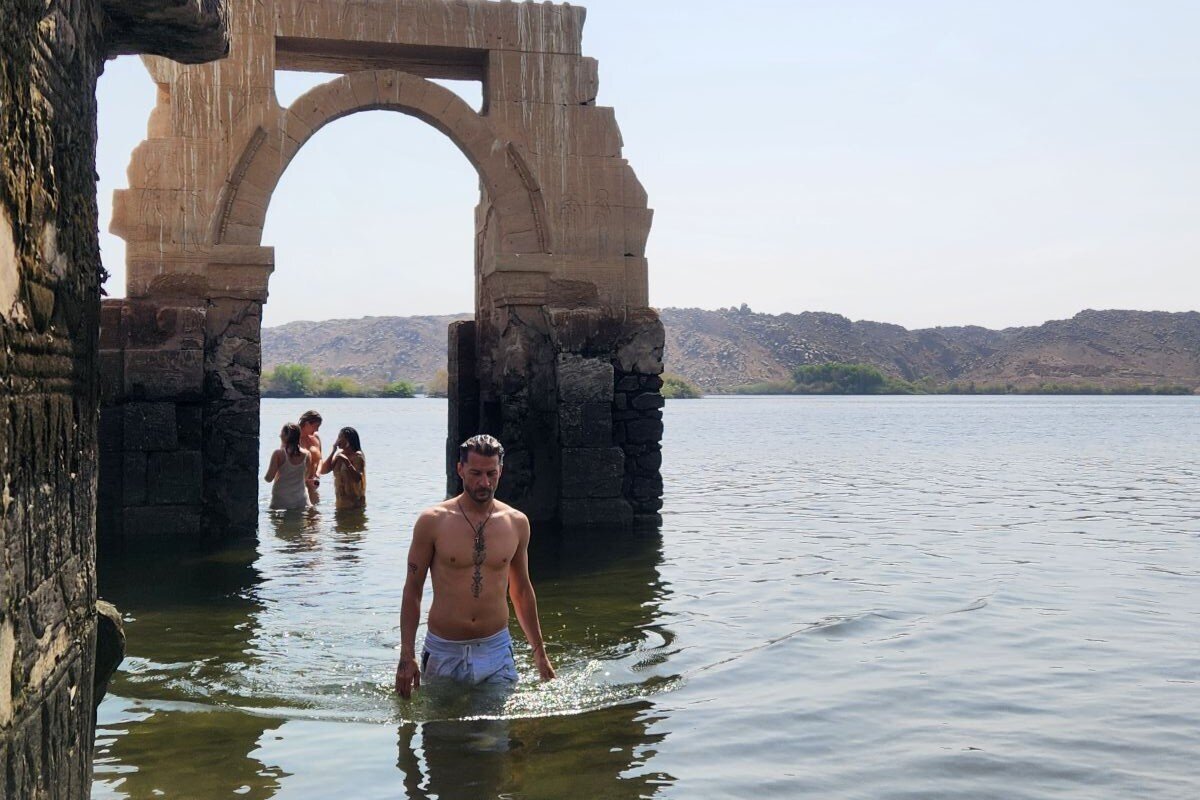 Britton at the Temple of Isis